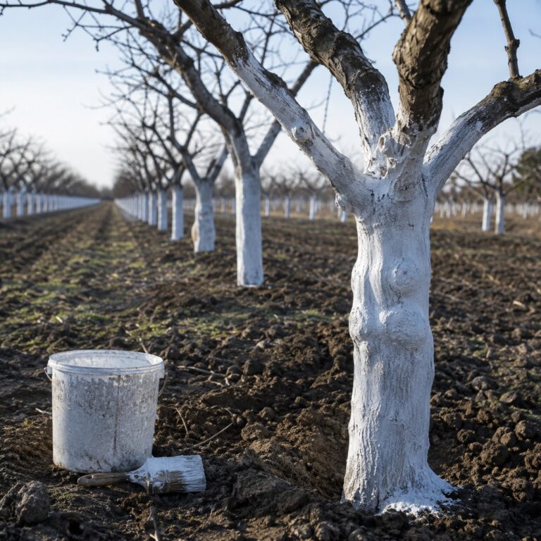 calce viva latte di calce tronchi frutteto agrimag