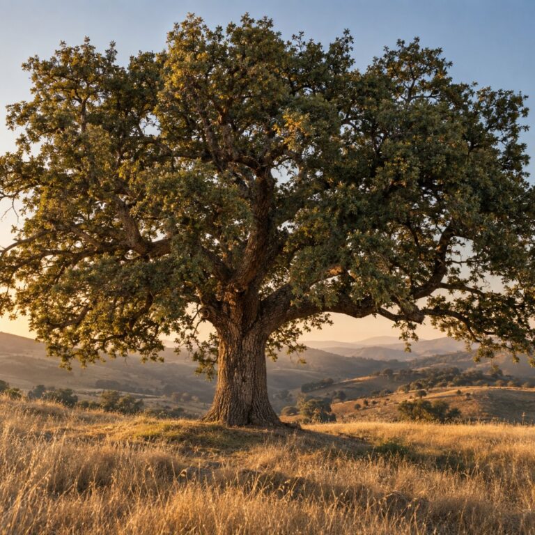 quercia albero isolata pascolo collinare